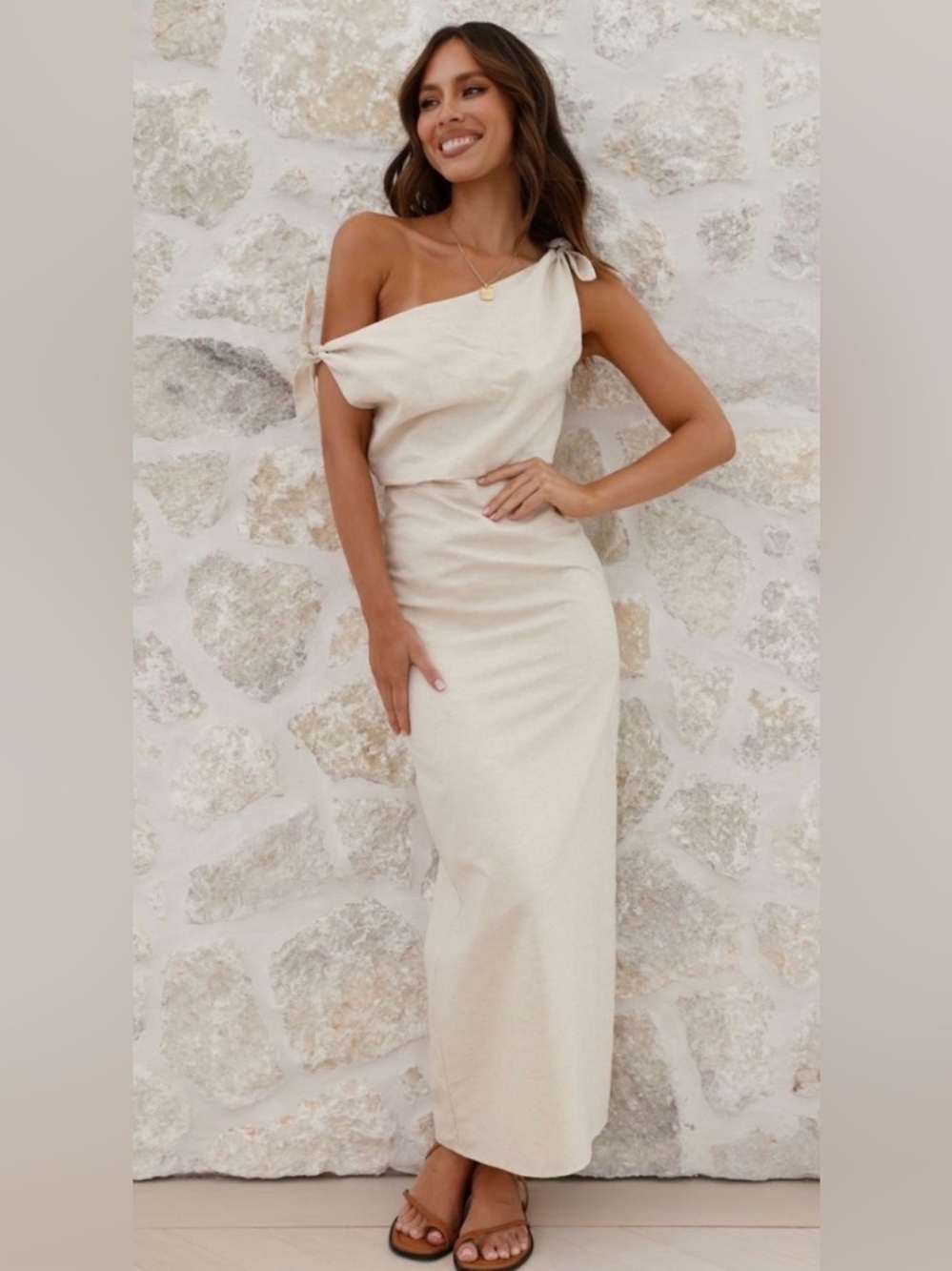 Billy J Simone Maxi Dress White US 8